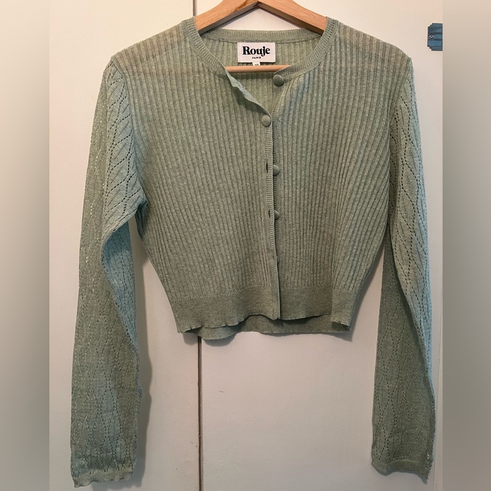 Rouje Sage Green Knit Cardigan